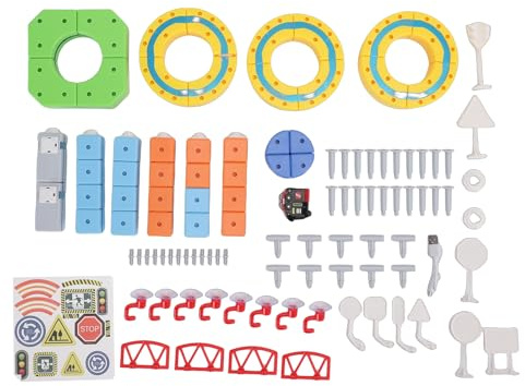 VELATEMOR Set di Binari Magnetici per Treni, Piste da Corsa Flessibili antigravità 3D, Giocattolo per Binari da Costruzione antigravità Fai-da-te, Giocattoli Ferroviari Flessibili e