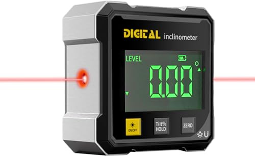 Inclinomètre Numérique Magnétique, Niveau Electronique USB Rechargeable avec Laser, 4 Faces Magnétiques Niveau Digital avec Écran LED pour Travail du Bois, Travaux, Construction, Machines