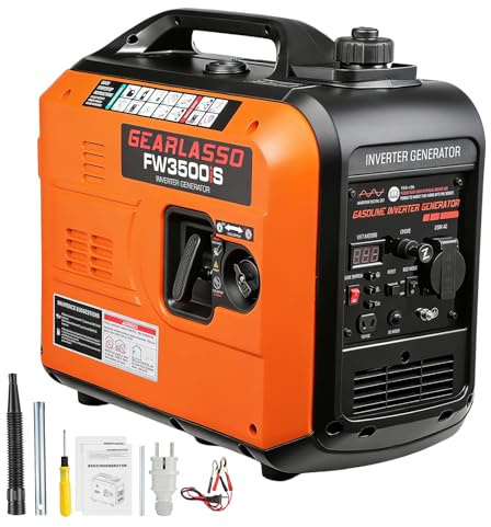 Inverter Stromerzeuger 2800W Stromgenerator Benzin Superleise 4 Takt 230V AC und 12V DC Steckdosen Leicht als Notstromaggregat Backup Stromausfälle für Camping Wohnwagen Garage Baustelle