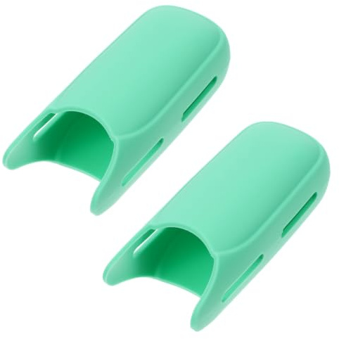 MAGICLULU 2 Pièces Manchon de Fer à Friser Résistant la Chaleur, Support de Fer à Friser en Silicone, Vert, Antidérapant, Facile à Nettoyer, pour Outils Capillaires, Femmes, Voyage