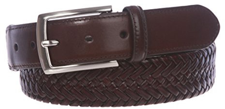 Herren Ledergürtel Comfort Stretch geflochten - Braun - 56