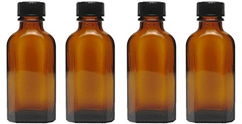 4 Medizinflaschen 50 ml in Braunglas Apothekerflaschen inkl. Etiketten