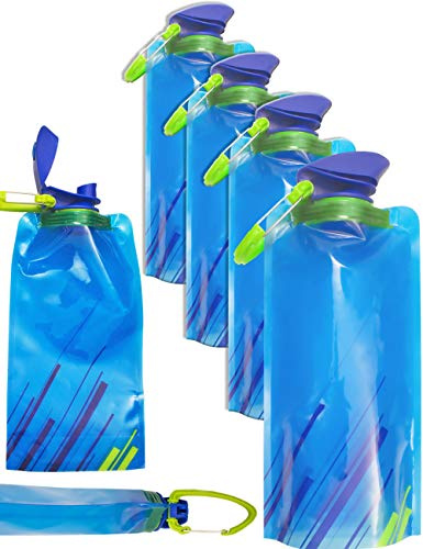 Outdoor SAXX®, 4 borracce pieghevoli con moschettone, senza BPA, per bicicletta, trekking, festival, aereo, contenuto 700 ml