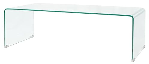 vidaXL Salontafel 98x45x30 cm gehard glas transparant