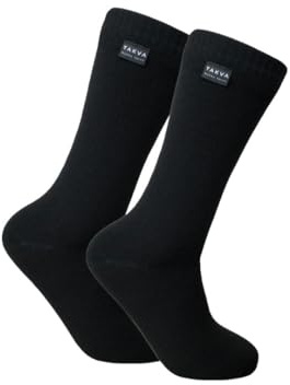 TAKVA Wudhu - Calzini impermeabili traspiranti in rayon di bambù, adatti per varie attività all'aperto (unisex), nero, Large
