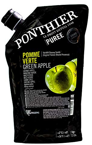 Food-United APFEL PÜREE Granny Smith Frucht-Püree von Ponthier 4x 1KG für Smoothie-Bowl-Quark-Sorbet-Gelée-Topping ohne künstliche Zusätze ausgewählte Früchte
