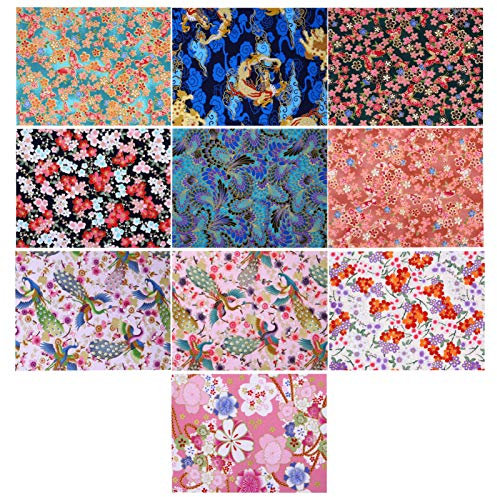 10 Blätter Tuchgruppe Kopfblümchen Japanische Fat Quarters Floral Bedrucktes Patchwork Bedrucktes Baumwolltuch Stoff Zum Nähen Selber Machen Baumwolle Material Japanischer Stil
