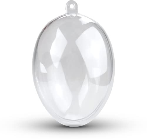 Netuno 5 Uova plastica acrilica 8 cm Diametro 5,5 cm Uova apribili Trasparenti da Decorare plexiglass Decorazioni découpage Fai da Te Pasqua Acrilico da Appendere