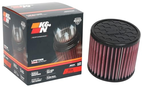 K&N High-Flow Original Lifetime Engine Air Filter: High Performance, Premium, Washable, Replacement Filter: Compatible with 2021 Ford Bronco, E-0634