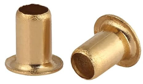 Brass Thin Head Semi Eyelets Vias Brass Hollow Tubular Rivets M3.5 M4-M3.5x8,200Pcs