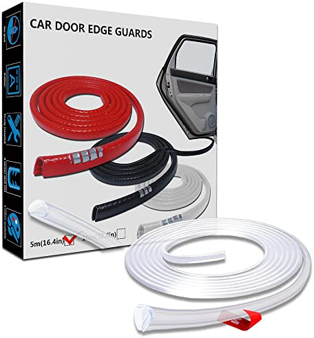 LEADTOPS Garde Bord Porte Voiture, 16.4FT 5M Garde Protecteur Porte Voiture Garniture Bord en Caoutchouc Moulage U Forme, Claire
