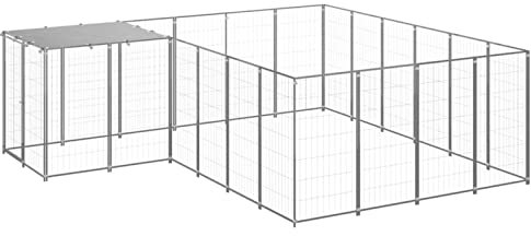 GuyAna Hundezwinger Silbern 8,47 m² Stahl Welpenlaufstall Freilaufgehege Dog Crate Indoor