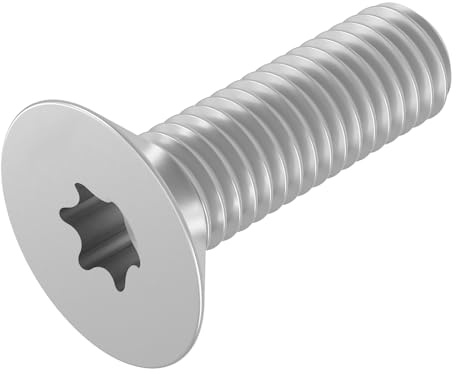 SECCARO Senkschraube M2 x 8 mm, Edelstahl V2A VA A2, ISO 14581, Innensechsrund (TX), Vollgewinde, 20 Stück