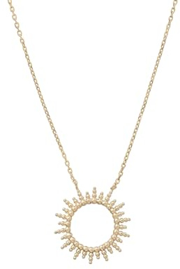 Labelle Damen-Halskette vergoldet | Anhänger Sonne | Vergoldeter Schmuck für Damen hochwertig | Geschenk zum Geburtstag, Valentinstag, Hochzeit, Muttertag | Länge 45 cm, Vergoldet