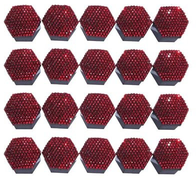 Radkappe 1Set Auto Reifen Schraube Schutz Abdeckung Diamant-verzierte Rad Kappen Anti-Rost Rad Mutter Felge Abdeckung Rad Mutter Kappen Geschenk Für Neue Auto Universal Radzierblenden(Red,17 mm 20Pcs)