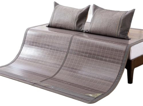 AMYSTY Sommer-Schlafmatte Sommer-Kühl-Isomatte Sommer-Isomatte, Kühlende Bettmatte, Doppelseitig, Faltbare Matte, Verwendung Für Den Wohnheimbereich Bambusmatten-Bett Sommerschlafmatte(135 * 195cm)