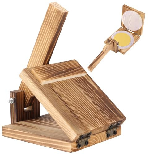 Chewtoyo Prensa de tortilla de madera, rectangular, de 6.5 x 5.1 pulgadas, madera dura de carbón vintage, ahorra mano de obra para tortillas mexicanas caseras, roti, burritos, tacos