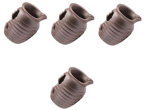 Milisten 4pcs Waterfall Jar Fountain Ceramic Jar Water Feature Garden Decor for Outdoor Algae Remover