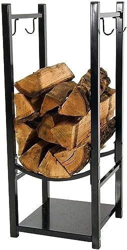 Portalegna da ardere in ferro battuto resistente per interni in legno durevole supporto per legna da ardere