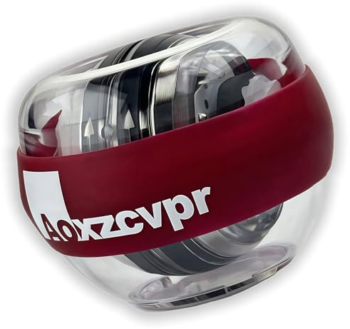 Aoxzcvpr gyro power gyroscope ball auto start wrist exerciser torque ball with LED Lights for hand trainer for sports enthusiasts.（Angela Red）
