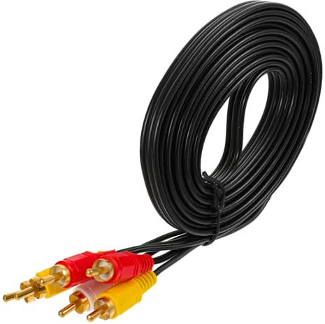 Hoement 3m Av Kabel Rca Steckverbinder Audio Video Verbindungskabel Kompatibel Für Dvd Vcd Box Stabile Signalübertragung Installieren