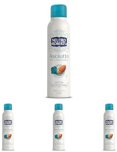 Neutro Roberts Deodorante Spray Asciutto Iris e Mandorla, 150ml (Confezione da 4)