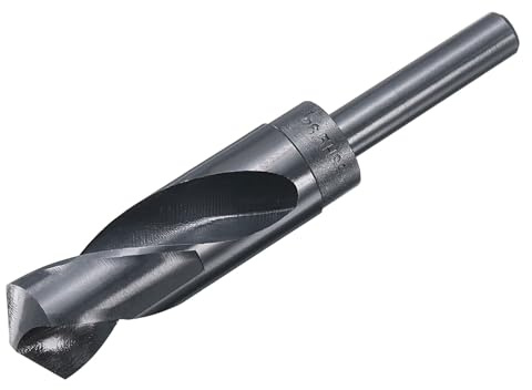 sourcing map 26mm Drill Bit 1/2 Reduced Shank 4341 High-Speed Twist HSS Nitriding Black 135° for Light-duty Soft Metal Aluminum Alloy Wood Plastic