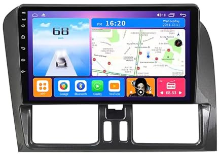 HTXPSM Android 14 - Reproductor de DVD para coche con navegación GPS táctil para Volvo XC60 2008-2017 con Carplay inalámbrico Android Auto, radio con pantalla táctil de 9 pulgadas, Bluetooth, WiFi, R