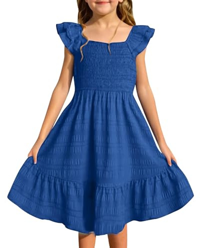 Robe de princesse festive pour fille sans Manches, Robes d'été pour filles, robes à smocks sans manches, mode estivale pour enfants, robe confortable avec poches pratiques, vêtement tendance