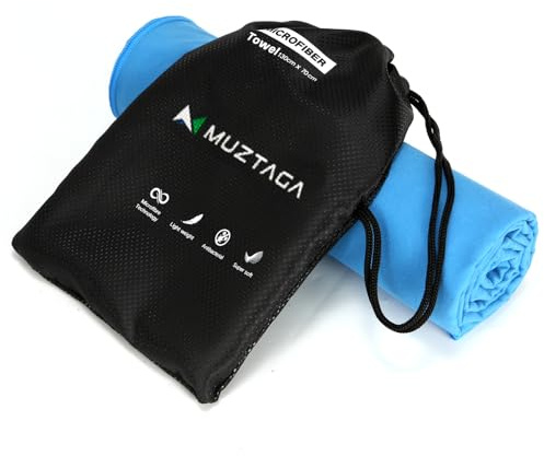 Muztaga Microfibre Towel for Gym, Workout, Sweat Towel – Quick Dry, Ultra Compact, Lightweight & Super Absorbent(Marine Blue,101x50cm)