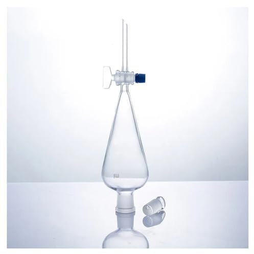 Embudo de decantación de 250 ml con tapón de vidrio esmerilado y llave de paso. Equipo de laboratorio.