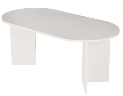 Eleganter weißer Esstisch, 180 x 75 x 89,5 cm | 100% melaminbeschichtete Spanplatte, 25 mm dick | perfekt für Moderne Essbereiche, Wood White