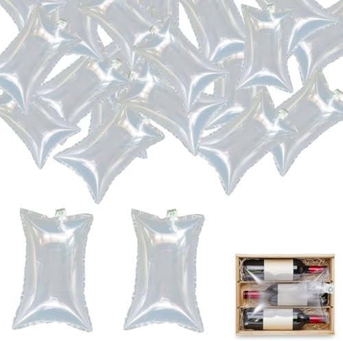 WeddHuis 100 Stück Luftpolsterkissen Luftkissen Füllmaterial Lufttaschen Polstermaterial Stoßfest für Transportverpackungen, Keine Öffnungsfülung (10 x 15cm)