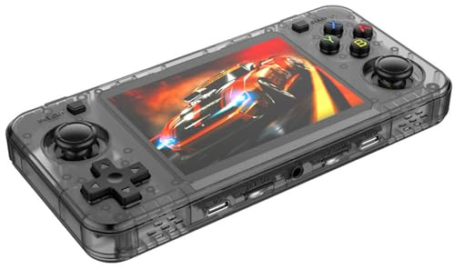 R36h Portable Rétro Console De Jeu, Double Joystick 3D Portable Console De Jeu Portable, Cadeau De Noël pour Les Garçons, Open Source Linux Jeu Système, Écran De 3,5 Pouces-Blick||64G