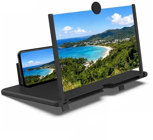 Screen Magnifier 2026 Newest Version, 10’’/12‘’Pull-Out Phonescreens Magnifier, 3D HD Magnifying Projector Screen for Watching Movies Videos Playing Games, Compatible with Allphone (02,10in)