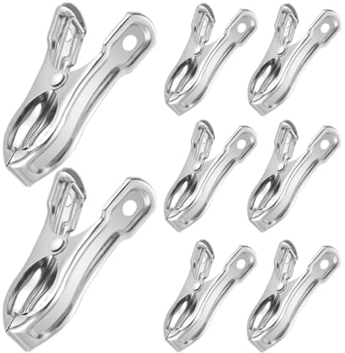 SHINEOFI Pinzas para Invernadero 20 Unidades de Acero Inoxidable Clips de Jardín Antiviento para Red de Sombreado Fijación Cubierta Parasol Uso en Jardín y Huerto