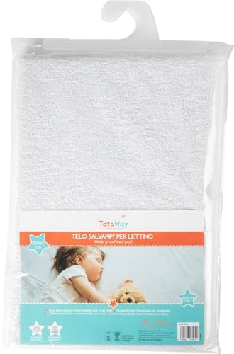Toalla Tataway Tatàway para Cuna, Impermeable y Suave, Protege el colchón y Las sábanas de los líquidos, fácil de Lavar, Ideal para bebés y niños