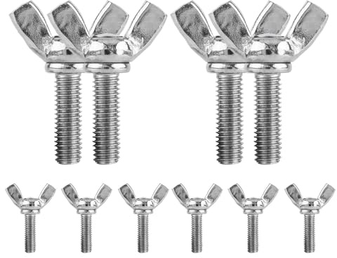 Garosa Tornillo de Ala de 10 Piezas, Rosca M5, Longitud de Perno de 20 Mm, Tornillos de Perno de Ala de Acero Inoxidable 304, con Diseño de para Equipos de Comunicación de