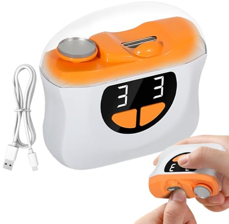 Bsbkoj Tagliaunghie Elettrico - Lucidatore automatico per unghie delle mani | con illuminazione a 3 velocità e conservazione per detriti per manutenzione delle unghie del piede, manicure a casa e cura