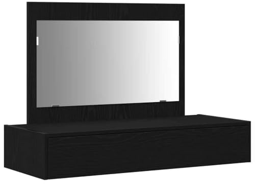 Mokuyary Tavolo da toilette nero 100 x 40 x 70 cm legno di ingegneria, tavolo da toeletta trucco per camera da letto -B