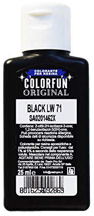 Resin Pro Colour Fun Brilliant Black Dye Colour, Colouring Liquid for Transparent Epoxy Resin, Ideal for Arts, Hobbies and DIY- 25ml