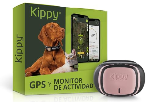 Kippy Collier GPS Chat, Chien Evo - Chat Satellite Étanche - Traceur GPS Chien, de Santé et d'Activité - Localisateur avec Alertes Instantanées et LED - Rose