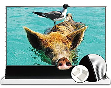 VIVIDSTORM-Projection Screen S PRO 100 inch Motor Rollable laser TV Tensioned Floor Screen Ambient Light Rejecting suit for 4k HD office movie cinema Ultra-Short Throw Laser projecror,VWSDSTUST100H-WB