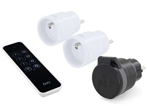 DiO Connected Home 2 Prises on/Off intérieure et 1 Prise extérieure + télécommande