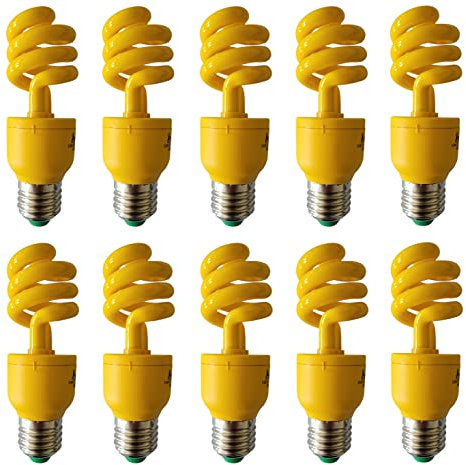 Provance Energiesparlampe 10er Set E27 13 Watt 13W ersetzt 65 Watt Glühlampe Glühbirne Farbe Gelb