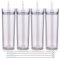 Volhoply 600ml Vasos de Plástico 4 Pack,20 oz Vaso de Doble Pared con Tapa y Pajita,Taza de Café Helado de Viaje Reutilizable,Tumbler de Agua de Acrílico Mate Sin BPA para Fiestas(Transparente,4 Set)