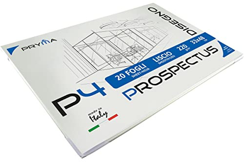 Pryma P4 Album da Disegno A3 (33x48 cm) - Carta Liscia 220g/m² - 20 Fogli