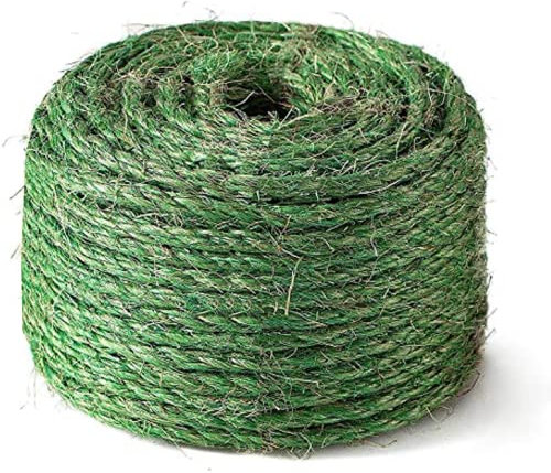 SGAVAHSG Corda in sisal verde per tiragraffi per gatti, riparazione di alberi per gatti, 1,6 m, diametro 6 mm, corda in sisal naturale per sostituzione o recupero, tiragraffi fai da te