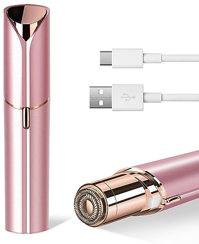 Facial Hair Remover for Women- as Seen on TV Painless Face Shaver -Mini Hair Remover, Electric Razor Shaver Portable Bikini Epilator for Lips, Chin, Armpit, Peach Fuzz, Fingers, Neck, Cheek(Rose Gold)