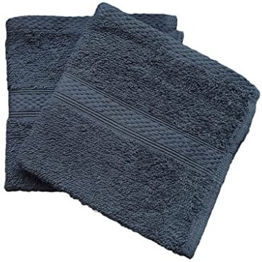 Lyra Linens - 100% Egyptian Cotton Face Flannel Washcloths - Pack of 2 OR 4 500 Gsm Facecloths, 30cm x 30cm Square, Quick Dry And Absorbent Makeup remover Cloths, Gym Towels (2, Jet Black)